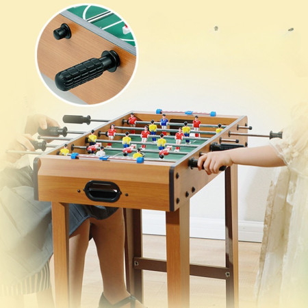 Masa de fotbal cu teren si 18 jucatori Cyrax, cu tablou pentru scor, din metal, lemn si ABS, cu Picioare, 69 x 34 x 65 cm, pentru copii si adulti