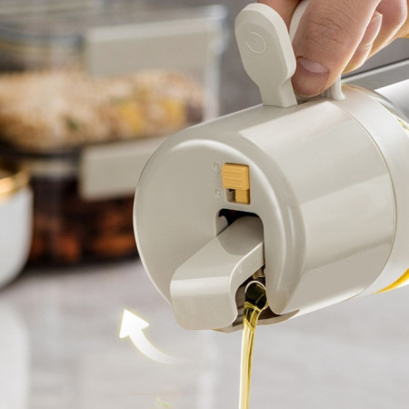 Dispenser pentru Ulei, Cyrax, prin Curgere si Pulverizare, Deschidere si Inchidere Automata a Rezervorul, 550mL, 11.4x7.8x22.8cm, Gri