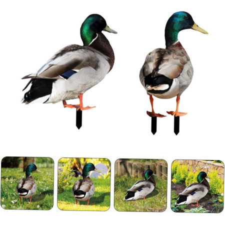 Set 2 Decoratiuni de Gradina,  Model Rata, Tip Placa, Grosime 3 mm, Fata-Verso, Multicolor