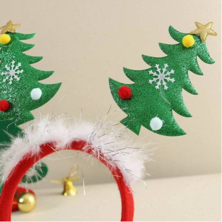 Coronita Decorativa, Cyrax, Tema Craciun, 12 x 25 cm, Model Brazi de Craciun, Marime Universala, Multicolor