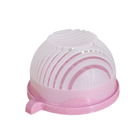 Bol Feliator pentru Salata, Cyrax, Castron Multifunctional pentru Legume si Fructe, pentru Spalat si Taiat Legumele, cu Scurgere si Tocator, Ergonomic, Protectie pentru Maini, 21x18.5x11.5 cm, Roz
