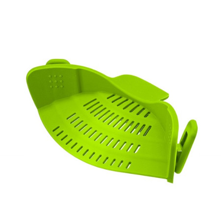 Strecurator Filtru pentru Vase, Cyrax, din Silicon Rezistent la Temperaturi Inalte, Universal, Paste, Legume, Fructe, 23x12.5x6.7 cm Verde