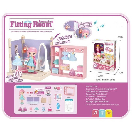 Set garderoba cu tinute, Cyrax, casa de papusi cu haine si accesorii