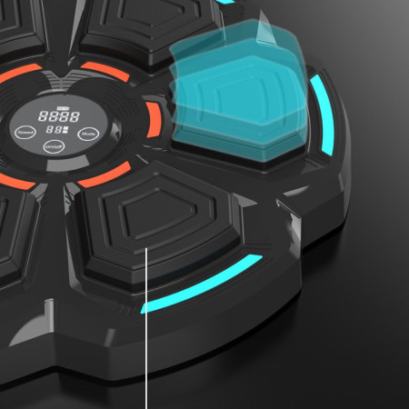 Tinta Lovituri Box Montabil pe Perete, Cyrax, Negru, Difuzor, Bluetooth, Iluminare LED, 41.5 x 6.5 x 42 cm, Manusi Incluse