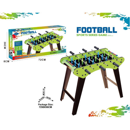 Masa de Fotbal, Cyrax, cu Picioare, 6 Manere, Tablou de Scor, 71.3 x 14.6 x 36 cm, din Lemn/Otel/ABS, Verde