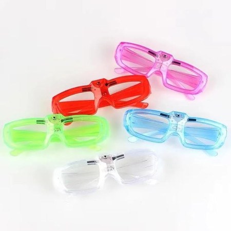 Ochelari de Petrecere cu LED, Cyrax, Model Neon, din Plastic, 3 Moduri de Iluminat, Marime Universala, Multicolor