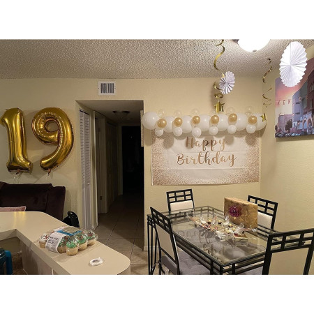 Balon din Folie Metalizata Cyrax, Figurina Cifra, Tema Aniversare 100 cm, Ambalaj Individual, Pai inclus, Umflare cu Aer sau Heliu, Auriu, Cifra 9