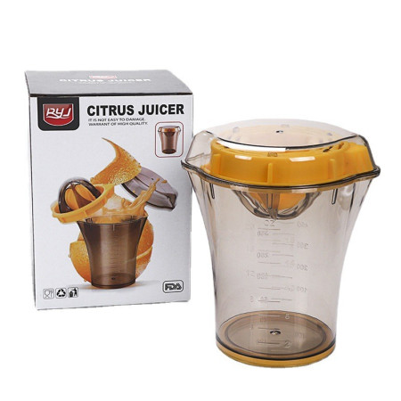 Storcator manual citricie Cyrax, cu recipient de 600 ml, 15x8.5x13.5 cm, material ABS, Transparent