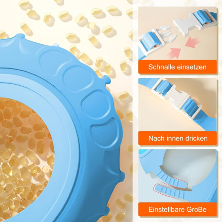 Cyrax Viziera de Protectie Baie Pentru Copii, Fippy, Model Coronita, Dimensiune ajustabila, Durabil, Usor de curatat, Impotriva Samponului, pentru Ochi si Urechi, TPE+PP, 24x22 cm, Albastru