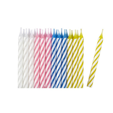 Set 24 Lumanari de Tort, Cyrax, Model Spirala, Party, 6.5 cm, din Parafina, Multicolor