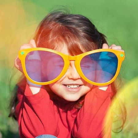 Ochelari Deghizare, Cyrax, Marime Exagerata, din Plastic, 26 x 9 cm, Galben