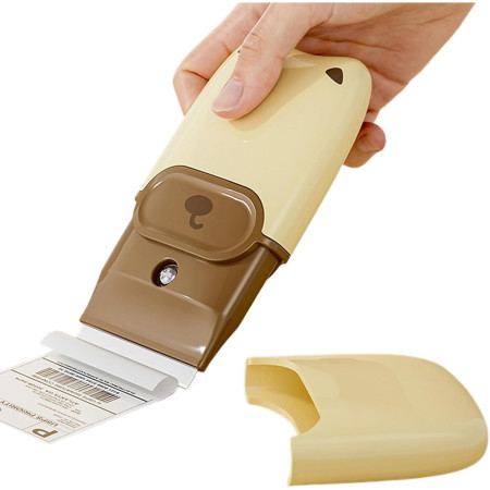 Mini Racleta de Curatare,  pentru Etichete, Adezivi, din ABS+ Metal, 2 Lame Incluse, Roz