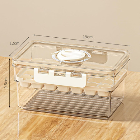 Forma de Gheata, Cyrax, Doua Straturi, Inchidere Etans, din PP+PET, 19 x 12 x 9.5 cm, Bej