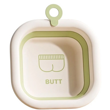 Cada Pliabila pentru Baie pentru Copii, Cyrax, Cadita pentru Bebelusi, Model Patrat pentru Fundulet, Verde, 30x30x3.5 cm, 3.5 L