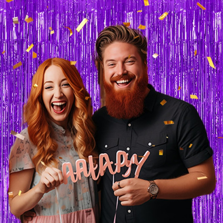 Perdea Franjurata, Cyrax, Model Decor Petrecere, pentru Fundal de Poze, Amenajare Colorata a Petrecerii, Dimensiune 100x200 cm, Mov Deschis