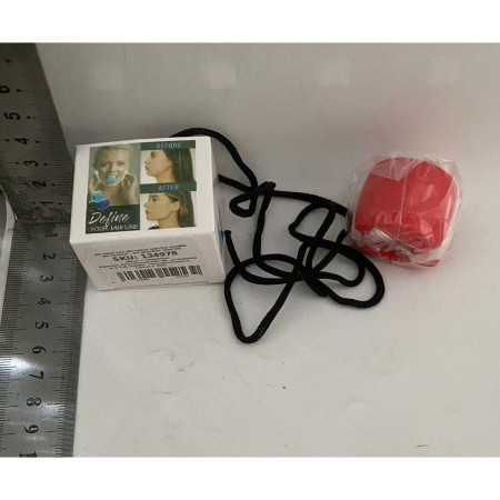 Dispozitiv de Tonifiere Faciala,  din Silicon, Corectare Mandibula/Maxilar, Rosu