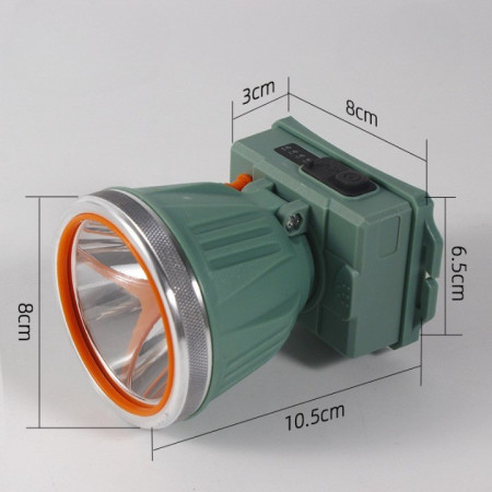 Lanterna LED de Montat pe Cap,  cu Raza Lunga de Zoom, Reincarcabila USB, Far Telescopic, Rezistent la Apa, Reglabil, pentru Pescuit in Aer Liber, Camping, Lumina Puternica, Lanterna, 10.5x8x6.5 cm, Verde Inchis