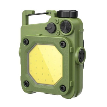 Lanterna Mini de Buzunar Tip Breloc,  Incarcare prin USB Type C, Multifunctionala, pentru Exterior, Camping, Alpinism, Ciclism, Mini Lanterna Elvis, 6.1 x 5 x 2.5 cm, Lumina Puternica, Culoare Verde