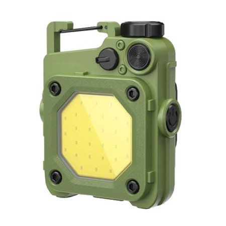 Lanterna Mini de Buzunar Tip Breloc,  Incarcare prin USB Type C, Multifunctionala, pentru Exterior, Camping, Alpinism, Ciclism, Mini Lanterna Elvis, 6.1 x 5 x 2.5 cm, Lumina Puternica, Culoare Verde