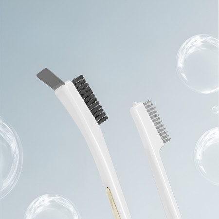 Perie de Sarma pentru Bucatarie,  din Doua Bucati, Maner Lung cu Gaura de Prindere, Peri din Otel, Anti-Reziduu, Anti-Murdarie, 24.5x2.7x6.7cm, Alb