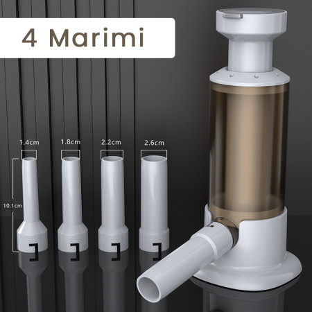 Aparat de Umplut Carnati, Cyrax, Manual Rezistent, Usor de Folosit si Depozitat, Durabil, Calitativ, 4 Tuburi/Marimi Incluse, 26.3 x 11 x 11 cm, Transparent Maro