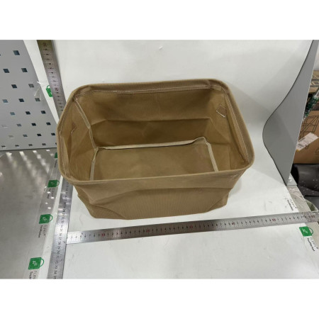 Cutie Depozitare  pentru Haine, lucruri, din Textil cu Cadru Metalic, Manere Laterale, forma Dreptunghiulara, 35 x 25 x 22cm, volum 19 L, Kaki