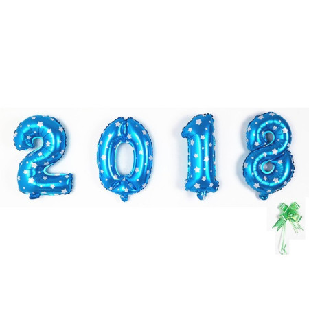 Balon din Folie Metalizata Cyrax, Figurina Cifra, Imprimeu Stele, Tema Aniversare 80 cm, Ambalaj Individual, Pai inclus, Umflare cu Aer sau Heliu, Albastru, Cifra 8