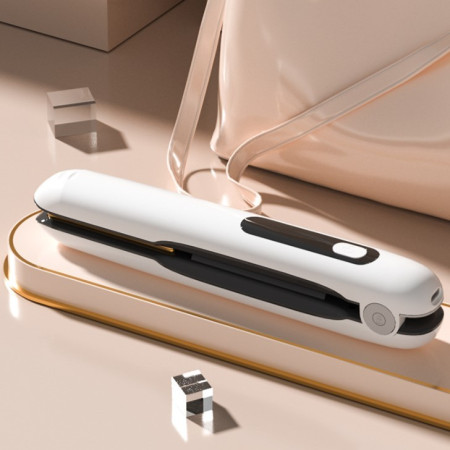 Placa de Par fara Fir, Cyrax, Adaptor Tip C, 4 Trepte de Temperatura, Tensiune 5V, Capacitate Baterie 5000 mAh, Indreptat, Ondulat, 23.5x3.3x4.5 cm, Alb