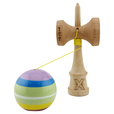 Kendama X SPECTRUM Originala, Profesionala, Cyrax, Big Cups V2, Super Sticky Legendary Cupe Mari, Rulment Metalic cu Ata 55 cm, Multicolor
