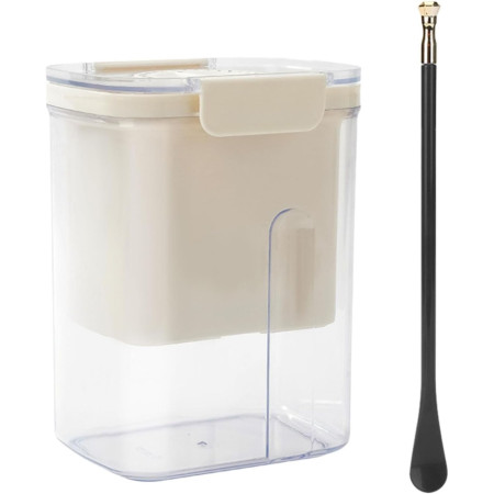 Kit Presa Pentru Branza, Cyrax, Filtru de Iaurt, Strecuratoare de Iaurt Grecesc, Filtru de lapte, 18x9.7x13 cm, Lingura Neagra 20x1.6 cm, Alb