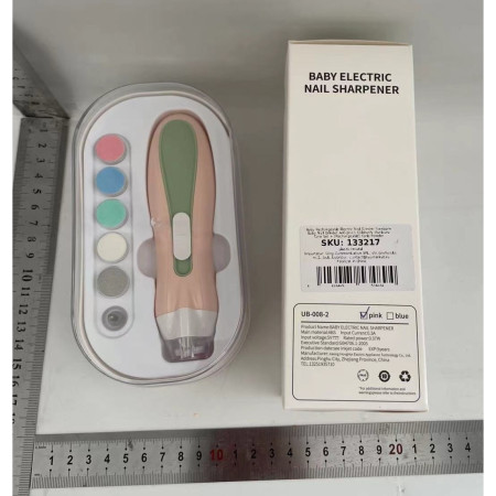 Pila Electrica, Cyrax, pentru Copii si Bebelusi, din ABS, 6 Accesorii, cu Lumina LED, 9.5 x 6 x 17 cm, Verde/Roz