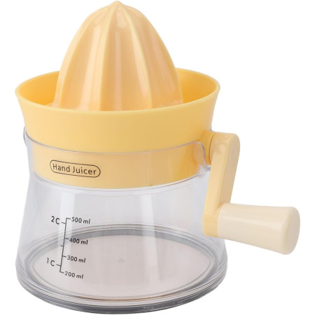 Storcator de Citrice Manual, Cyrax, Rezistente, Usor de Folosit si Depozitat, Durabil, Calitativ, 16.5x13cm, Transparent/ Galben