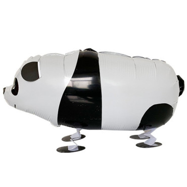 Balon din Folie Metalizata, Cyrax, Figurina Animata, Model Panda, 74x42 cm, Ambalaj Individual, Pai Inclus, Umflare cu Aer sau Heliu, Alb-negru
