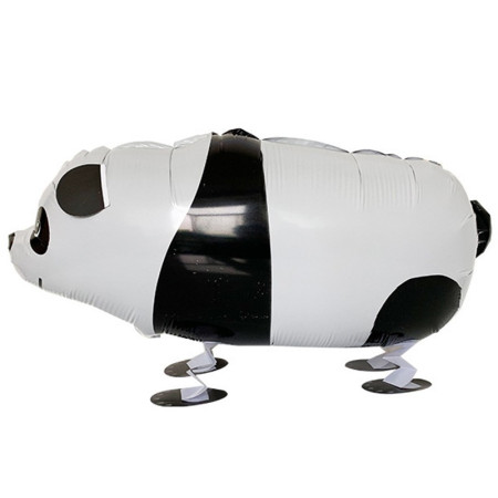 Balon din Folie Metalizata, Cyrax, Figurina Animata, Model Panda, 74x42 cm, Ambalaj Individual, Pai Inclus, Umflare cu Aer sau Heliu, Alb-negru
