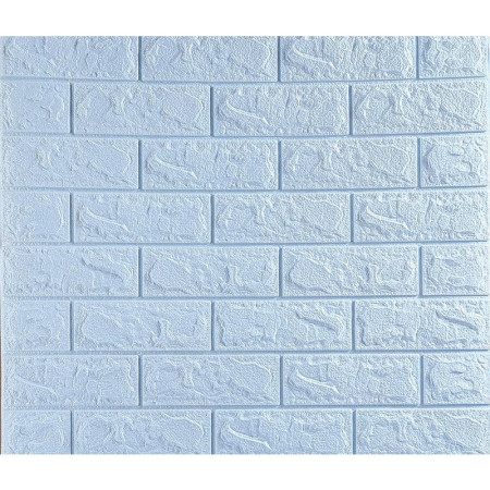 Set 10 Placi de Tapet,  Autoadezive, 70 x 77 cm, 3.5 mm Grosime, Suprafata Acoperita 5.3 mp, din PVC, Model Caramida, Albastru Deschis