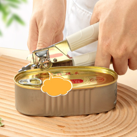 Desfacator de Conserve 3 in 1, Cyrax, Instrument pentru Deschis Conserve, Sticle, Otel inoxidabil, Simplu de Utilizat, Maner Anti alunecare, 21.5 x 4.7 cm Alb