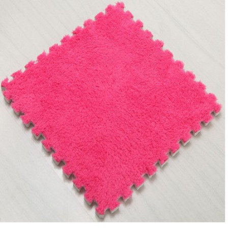 Set 10 Piese Covor tip Puzzle, Cyrax, Spuma EVA, Pufos, 30 x 30 x 1 cm, Roz