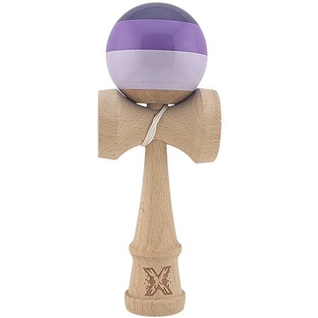 Kendama X Originala, Profesionala, Cyrax, Super Sticky din Lemn, 18 cm, Purpuriu/Mov/Lila