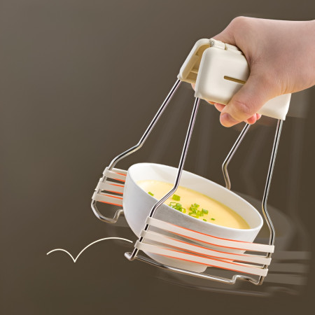 Clema pentru Boluri, Cyrax, Anti-Alunecare, din Silicon, de Uz Casnic, Rezistent la Temperaturi Inalte, 17.6x11.5x5.15cm, Gri