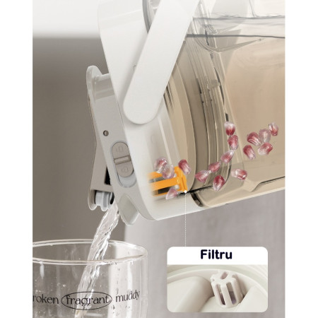 Dozator portabil pentru bauturi Cyrax, 3.5 litri, capac etans, duza deschidere/inchidere, recipent din plastic, gradat, filtru, maner, 29.7 x 14.1 x 14.4 cm, pentru diverse bauturi, alb