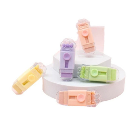 Radiera,  Model Labuta de Pisica, cu 2 Rezerve, Reglare Pull-Push, din Cauciuc, Galben