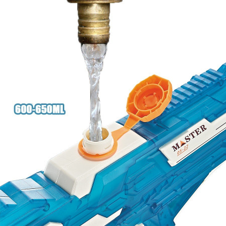 Pistol cu Apa Electric, Cyrax, +6 Ani, Rezervor 650 ml, Incarcare USB, din Plastic, 59 x 23 x 6 cm, Albastru