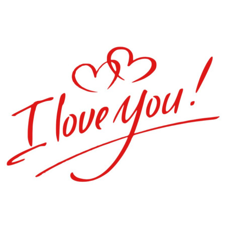 Autocolant I love You, Cyrax, Tematica Iubire, 21x29 cm, Rosu