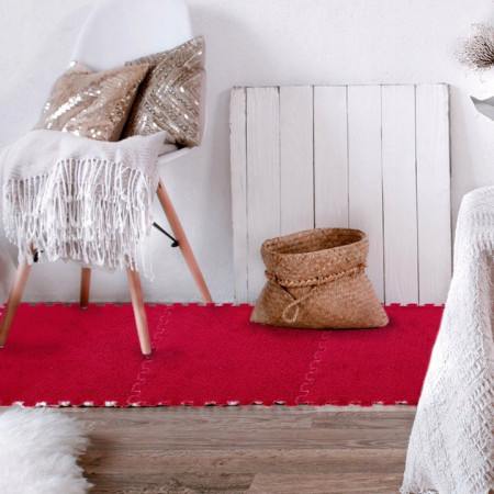 Set 10 Piese Covor tip Puzzle, Cyrax, Spuma EVA, Pufos, 30 x 30 x 1 cm, Rosu