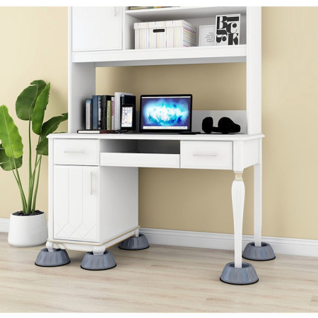 Set 4 Picioruse Antivibratii,  9 cm, Gri, cu Ventuza Cauciuc, Instalare Rapida, pentru Masina de Spalat, Uscator sau Frigider