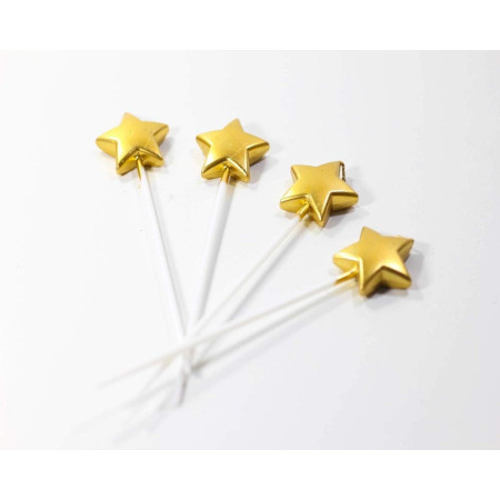 Lumanare de Tort, Cyrax, Model Steluta, Party, 8.5 x 3.2 cm, Auriu