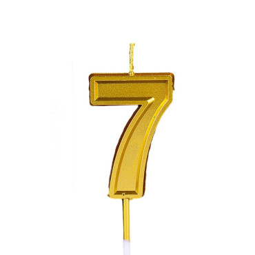 Lumanare pentru Tort Cifra 7, Cyrax, 4.8 cm, Aniversare, Aurie