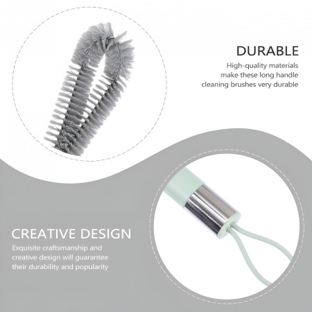 Perie de Curatat Pahare, Sticle, Biberoane, Cyrax, cu Maner Lung, Uz Casnic, Silicon, Ergonomic, 3.9x5.4x38.5cm, Verde