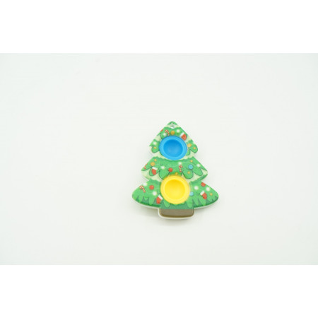 Cyrax Jucarie senzoriala antistres, Simple Dimple, Breloc cu 2 bulinute, Brad, Multicolor