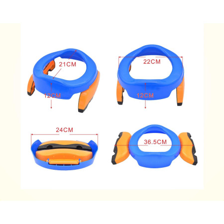 Olita Portabila 2 in 1, Cyrax, Olita + Capac de Toaleta, din Plastic, Diametru 21 cm, Albastru